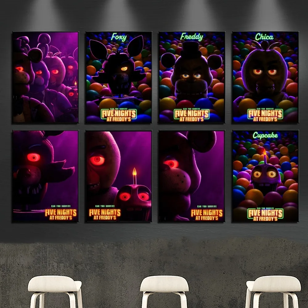 Five Nights FNAF Freddy s Movie Poster Gallery Prints Wall Decals Home Decor Decoration Self Adhesive - FNAF Plush
